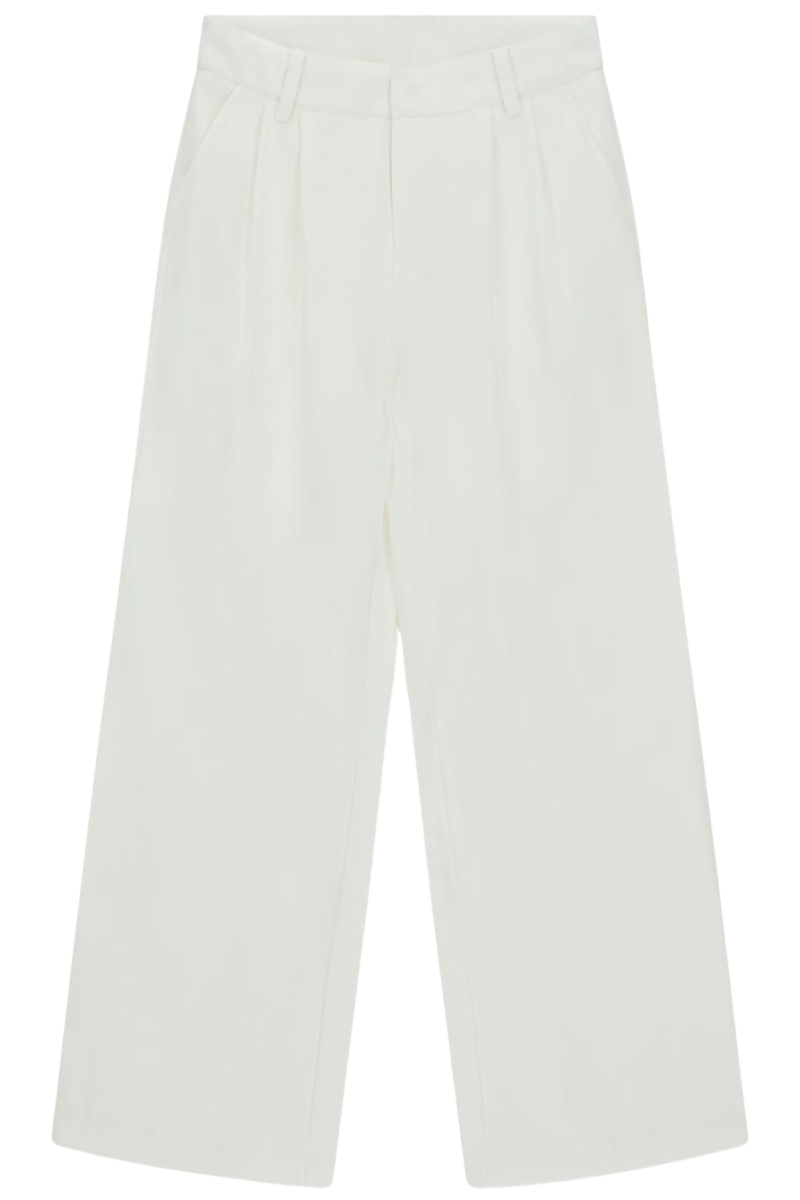 Pantaloni da ragazza in tessuto a gamba larga con logo handwriting in metallo sul retro J6RB13WGUL0
