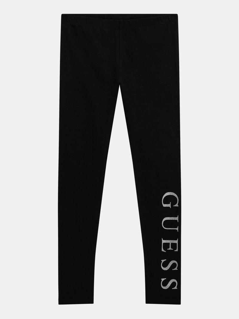 Leggins da ragazza con maxi logo lettering frontale sulla gamba sinistra