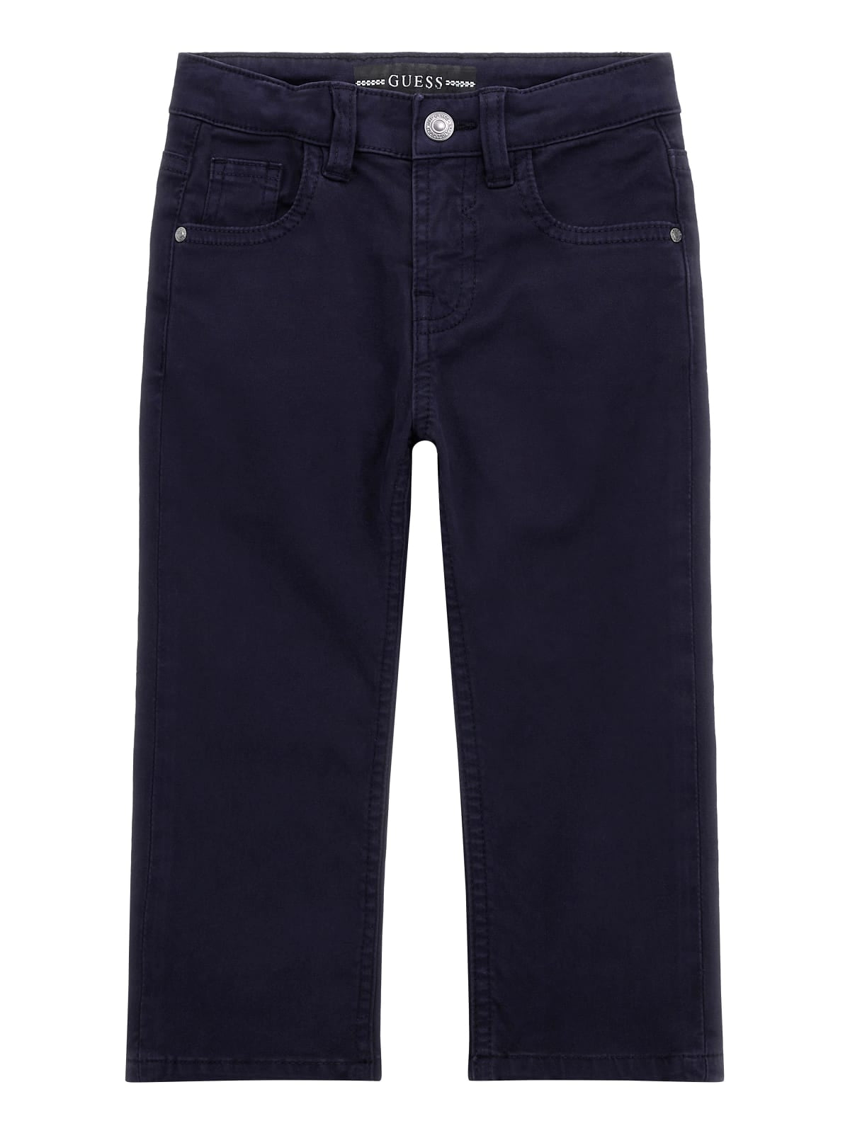 Pantaloni slim bambino a cinque tasche con triangolo logato sul retro