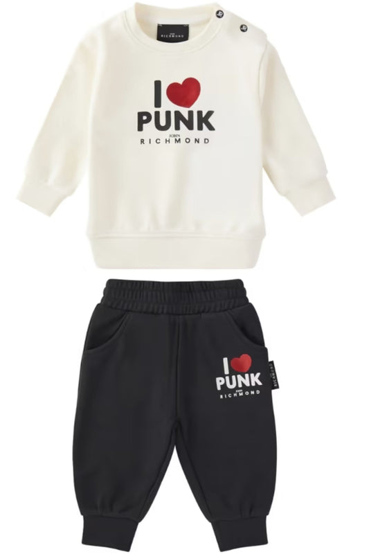 Tuta da neonato con stampa loggata i love punk RIA26080CF