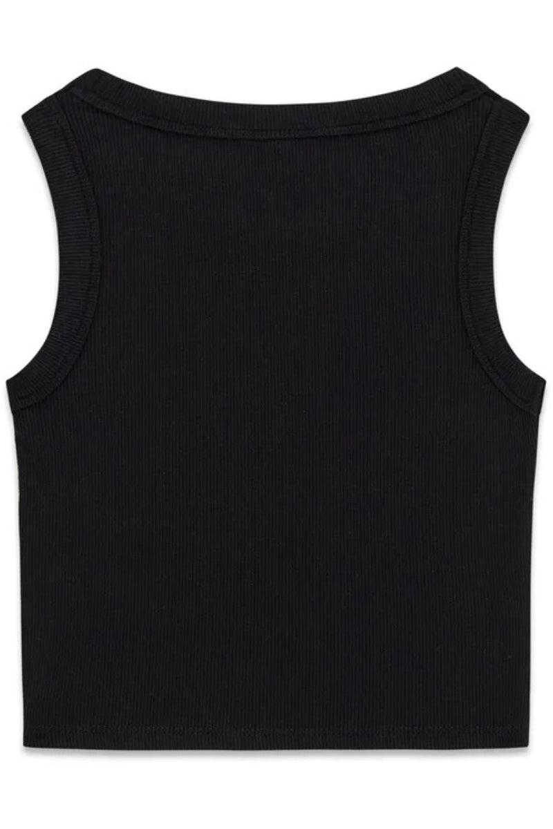 Canotta cropped da ragazza in cotone elasticizzato a costine J6GI36K8RT2