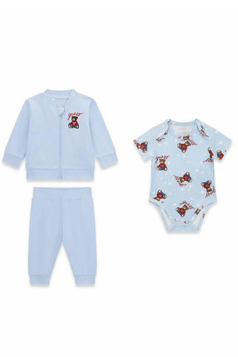 Tuta tre pezzi da neonato in puro cotone H6RW02KA6W4