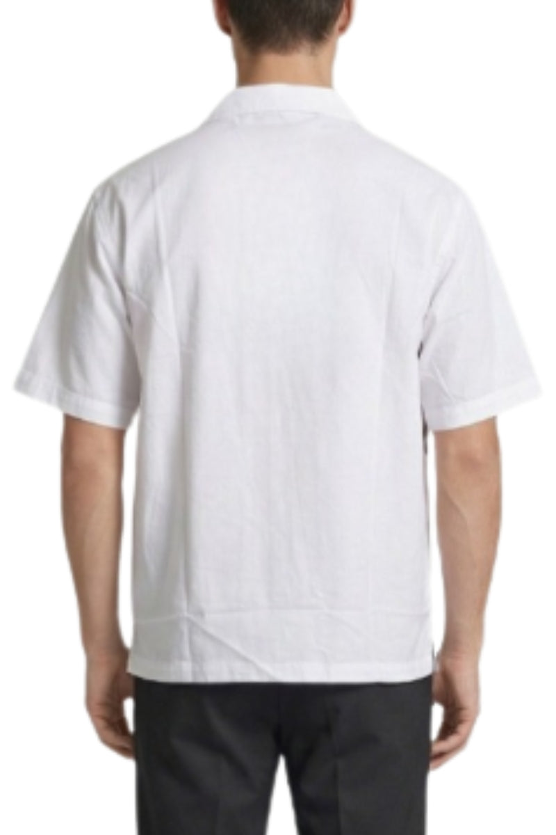 Camicia da uomo in misto cotone con multi logo lettering a contrasto trasversale sul davanti SS26260