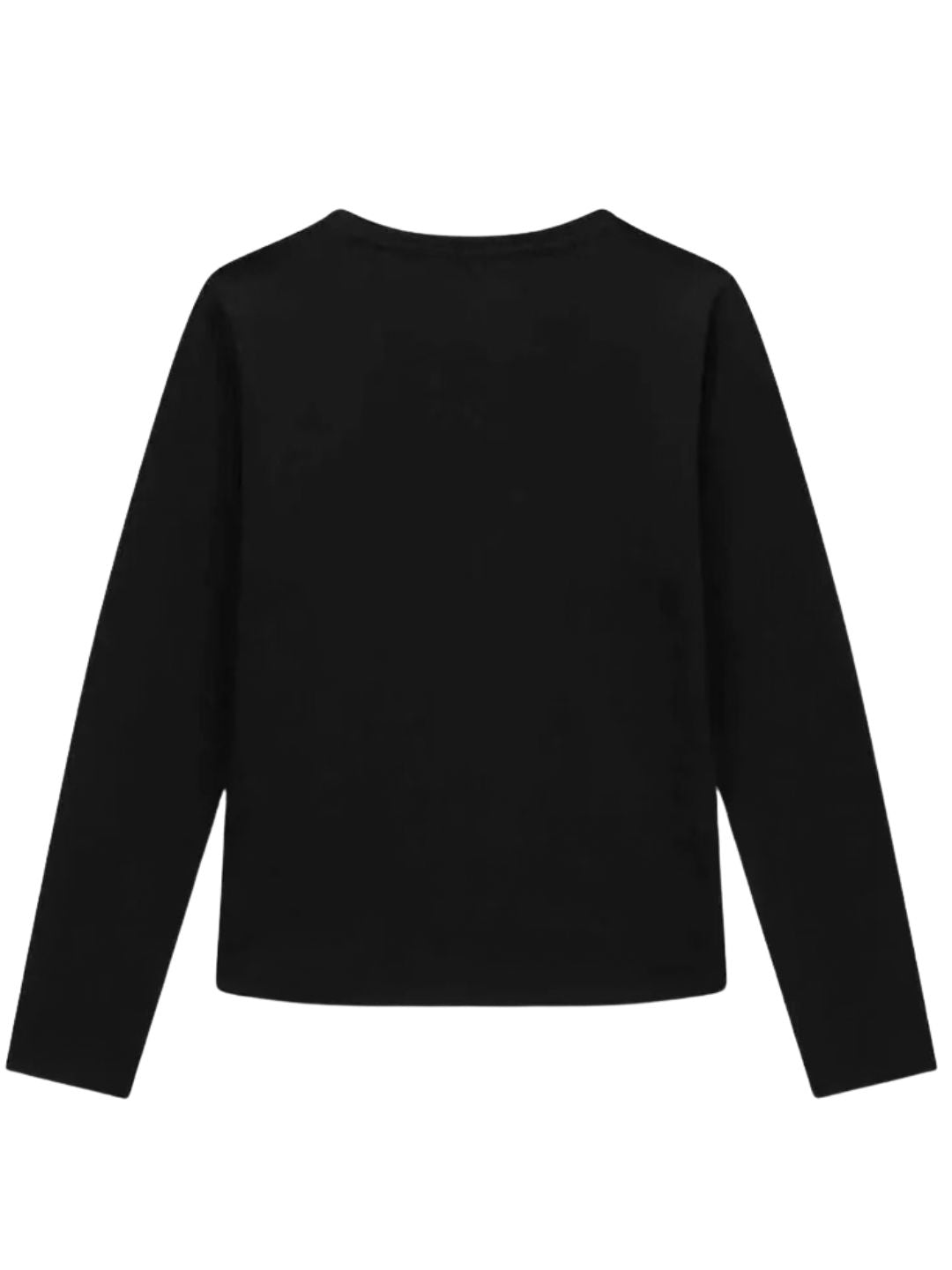 Maglia da ragazza con maxi logo lettering verticale con strass sul davanti J6YI16K3724