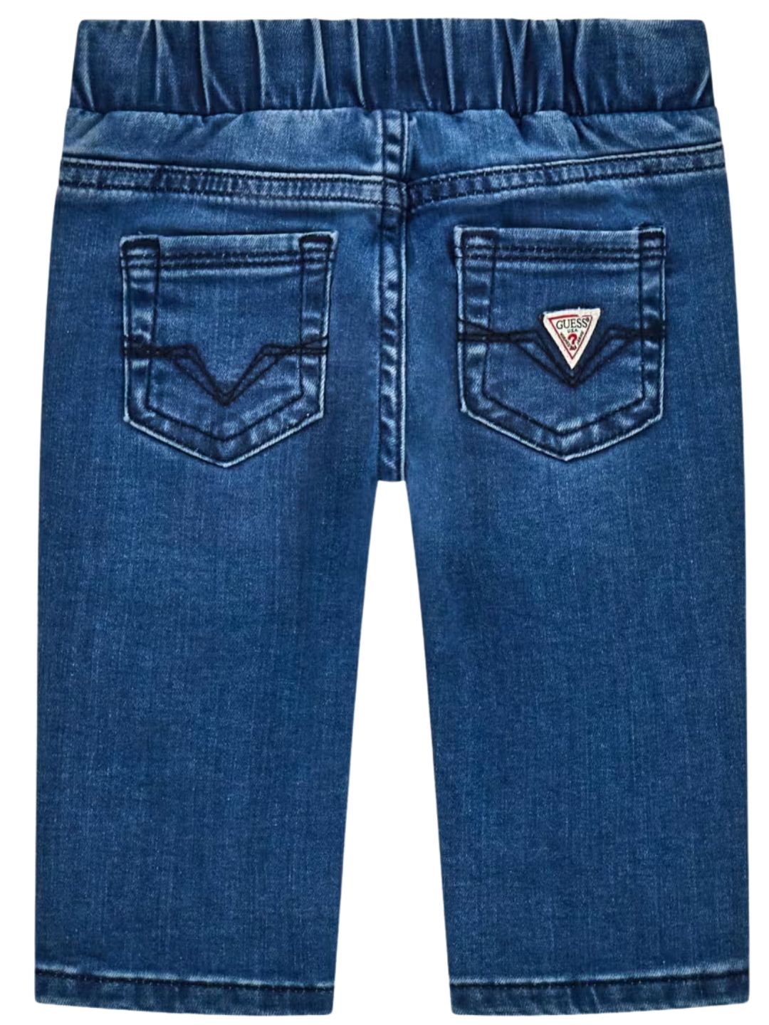 Jeans da neonato in denim con stampa loggata con orsacchiotto I6YA01D1270