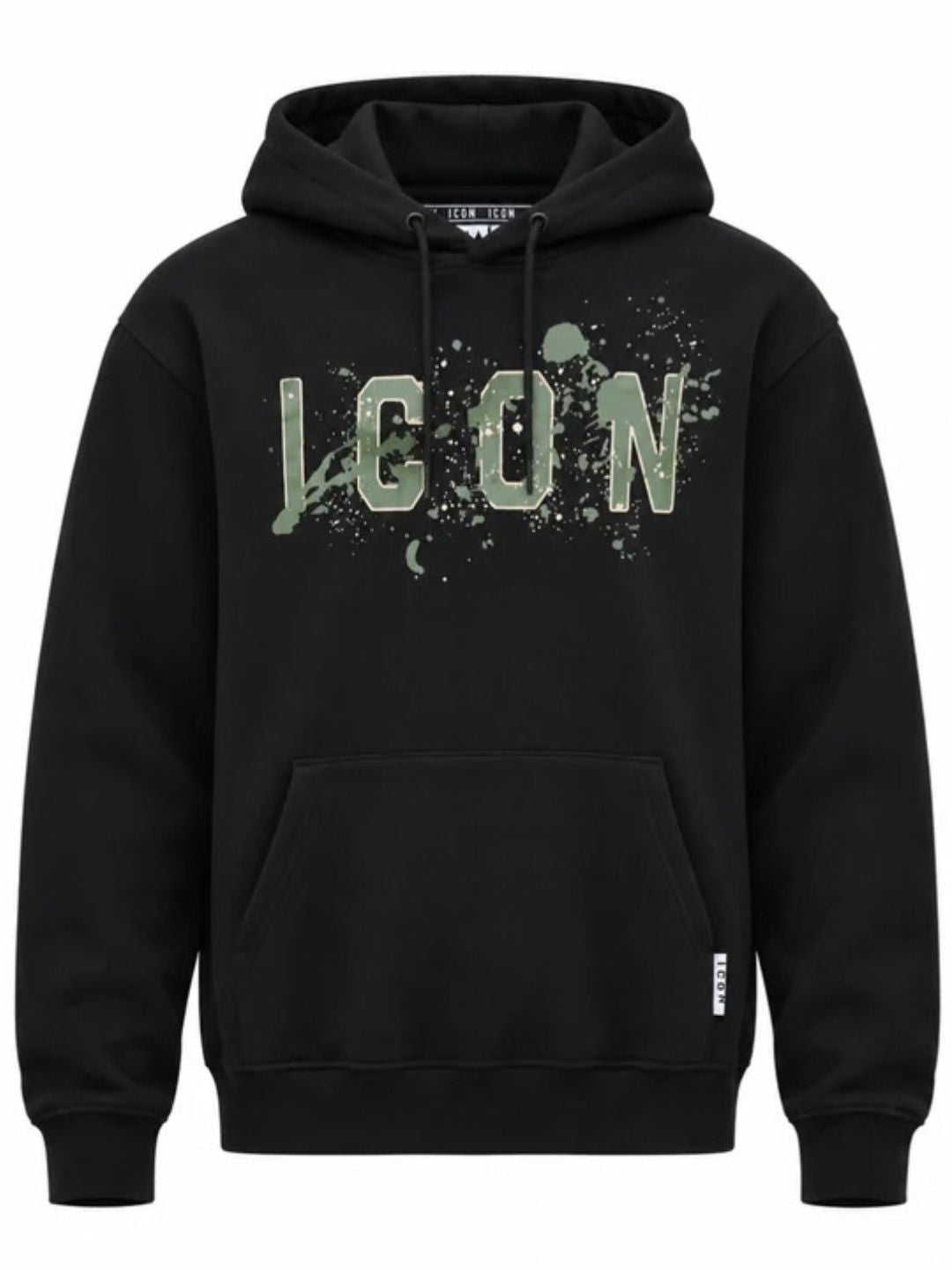 Felpa da ragazzo con maxi logo lettering e schizzi sul davanti IBSW001372
