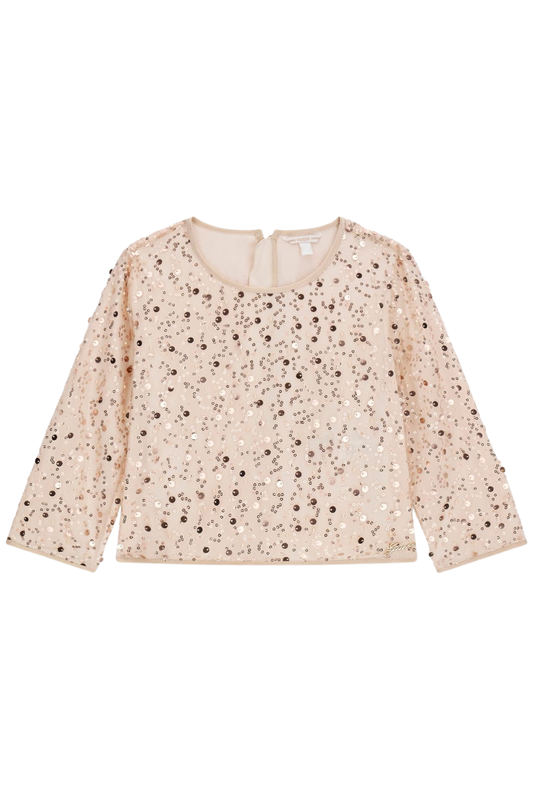 Maglia da ragazza con paillettes all over J6RH04KCLM0