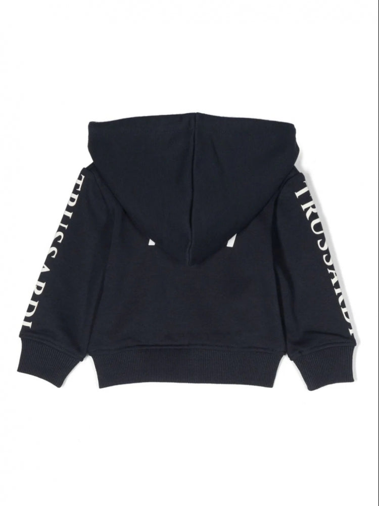 Felpa da neonato con cappuccio e zip integrale