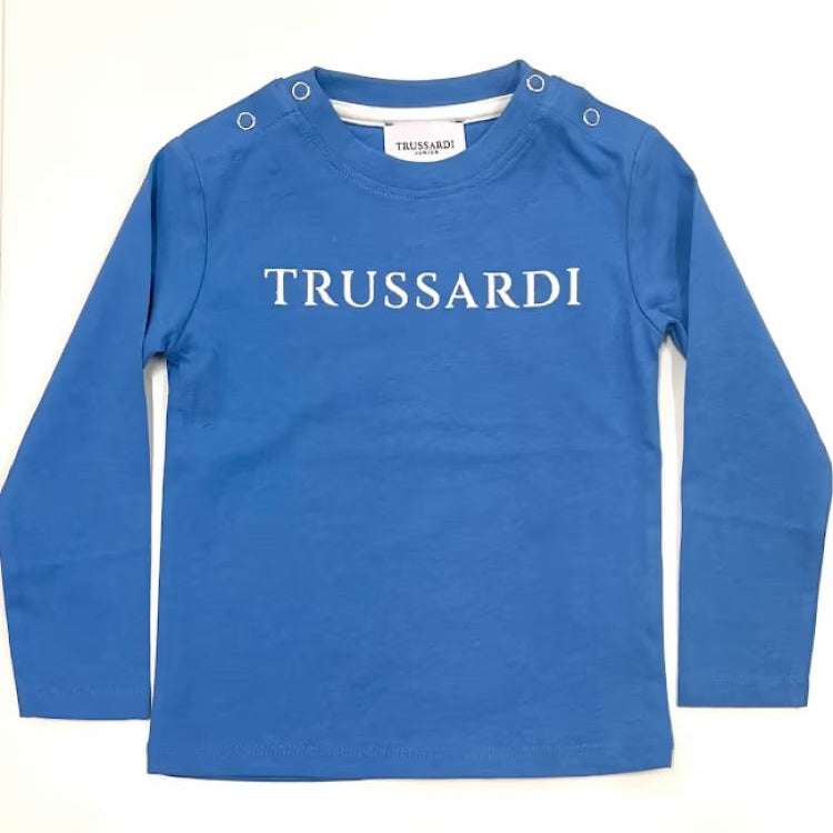 Maglia girocollo da neonato a maniche lunghe con bottoni sul collo