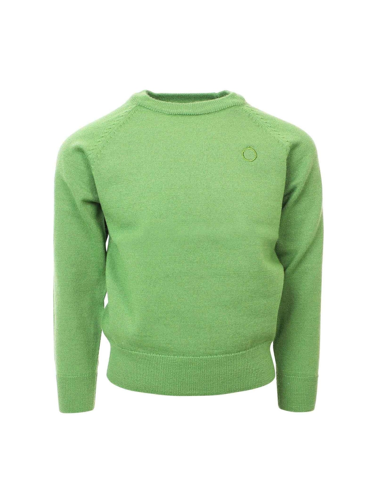 Maglione girocollo da bambino e ragazzo con targhetta logata sul retro