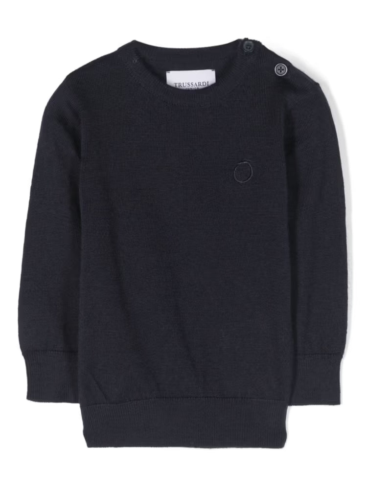 Maglione girocollo da neonato con logo lettering sul retro