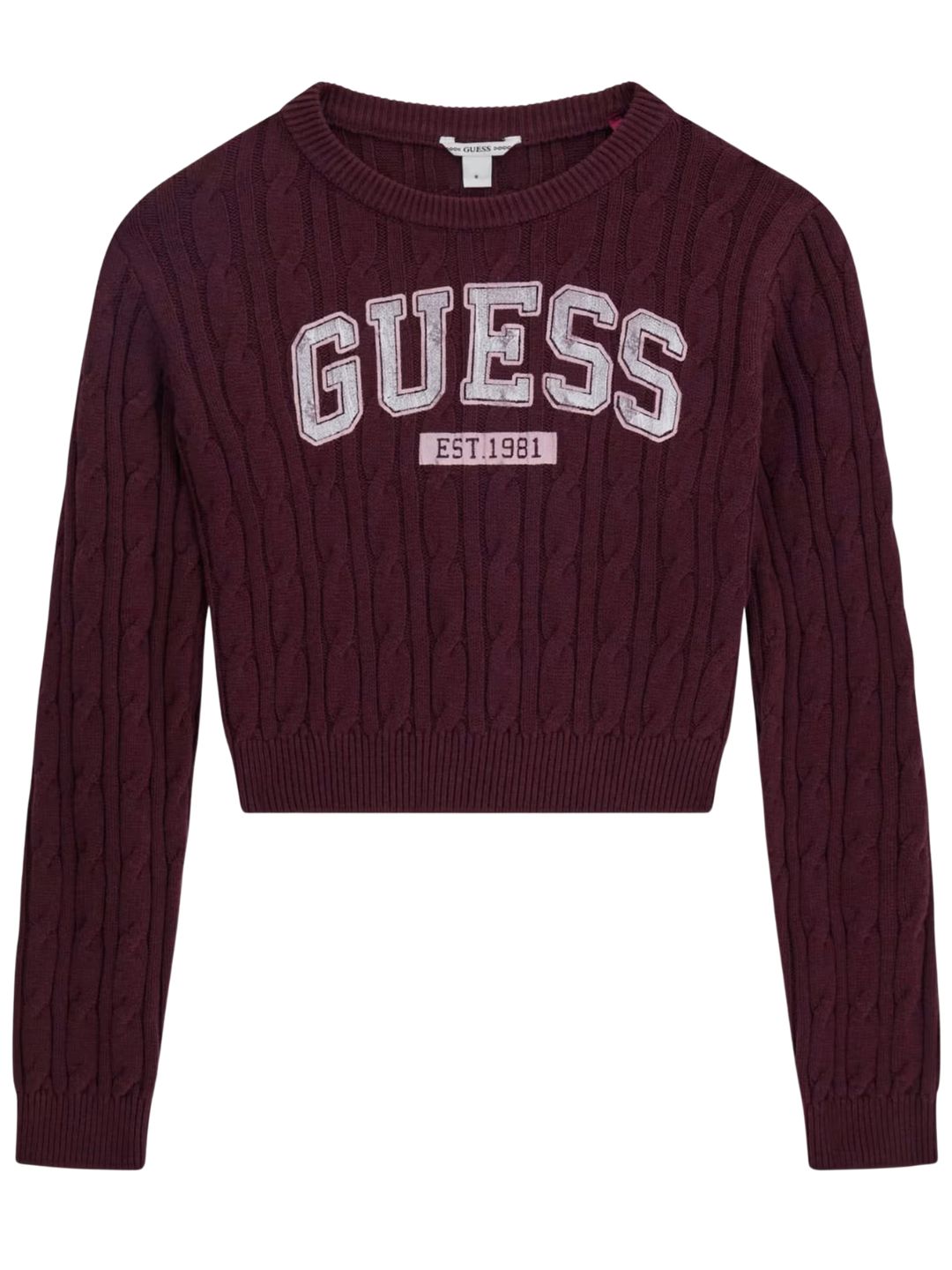 Maglione da ragazza in misto cotone con lavorazione a trecce J6YR11Z0843