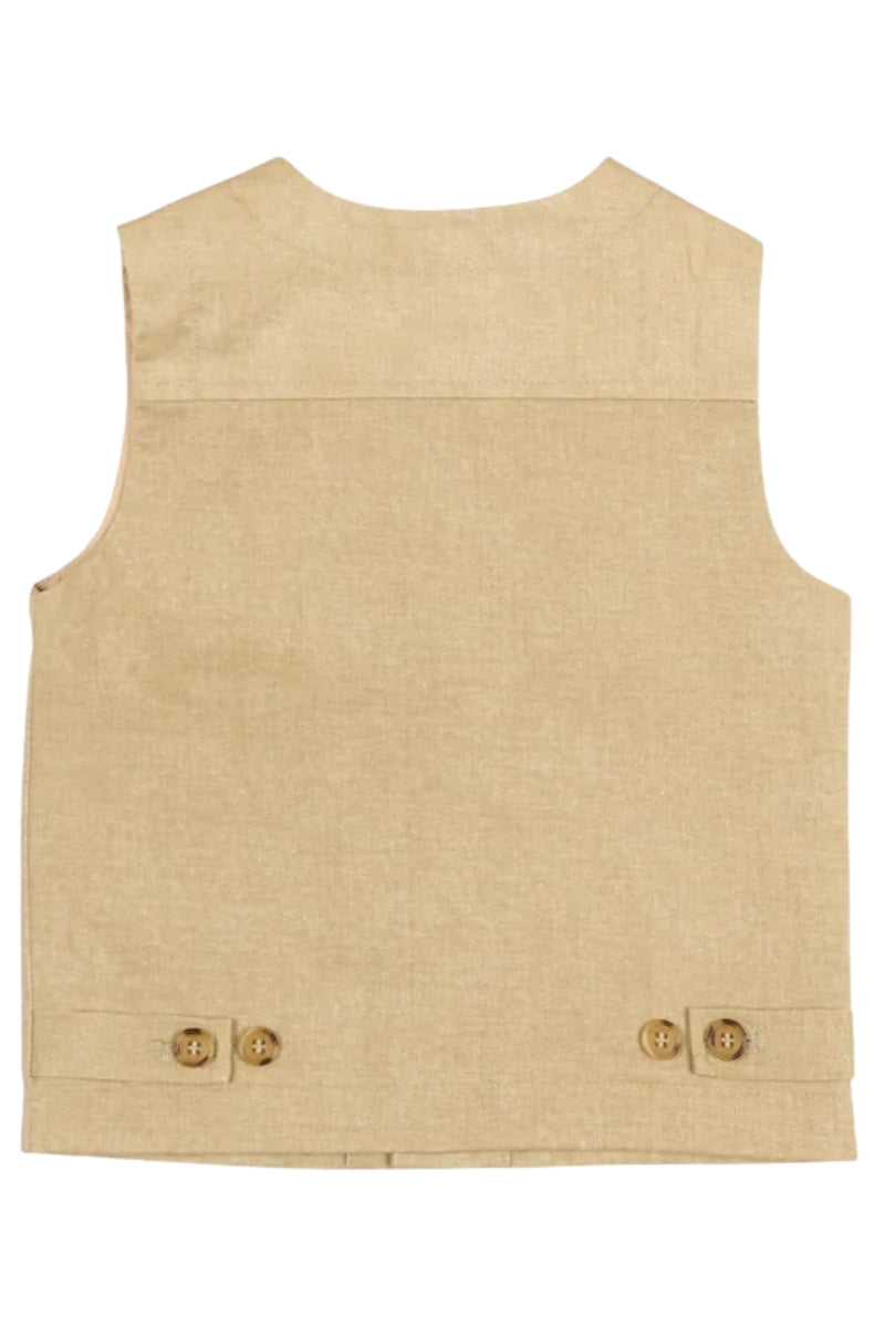 Gilet da neonato in cotone con tasche frontali  TIP26057GT