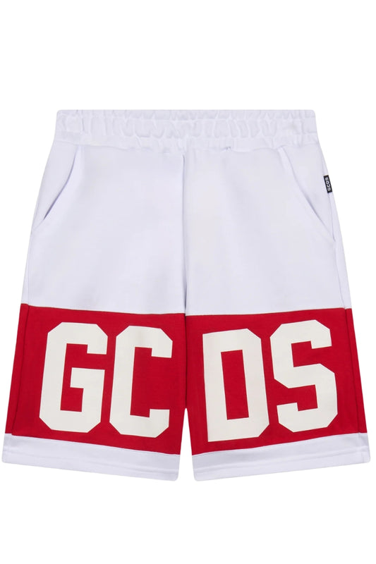 Bermuda da bambino e bambina in cotone con maxi con logo lettering a contrasto fronte e retro (6 anni) Z0UKQL589F004