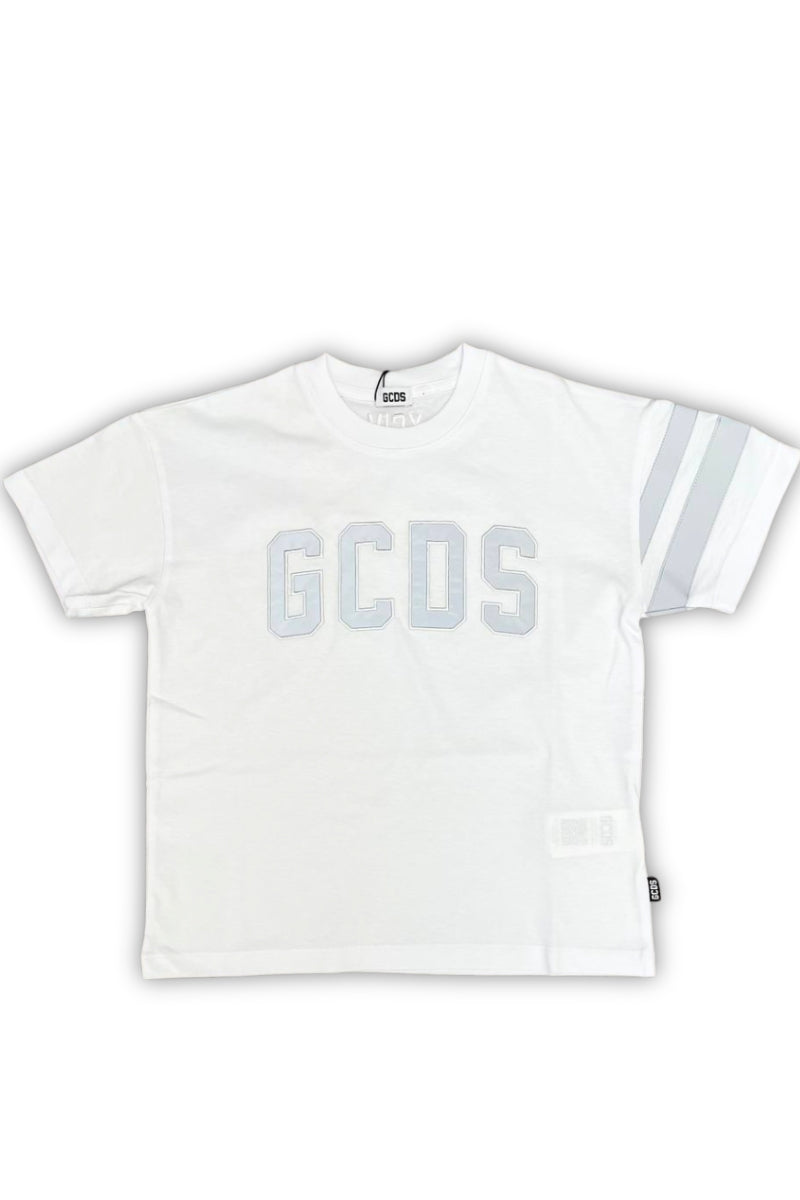 T-shirt girocollo da ragazzo in cotone con dettagli laminati C1UJQ703J105