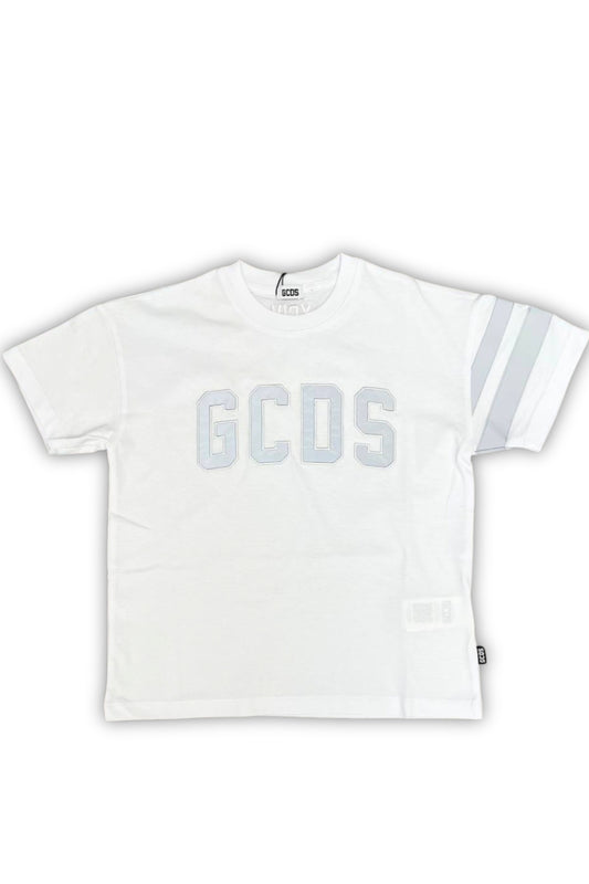 T-shirt girocollo da ragazzo in cotone con dettagli laminati C1UJQ703J105