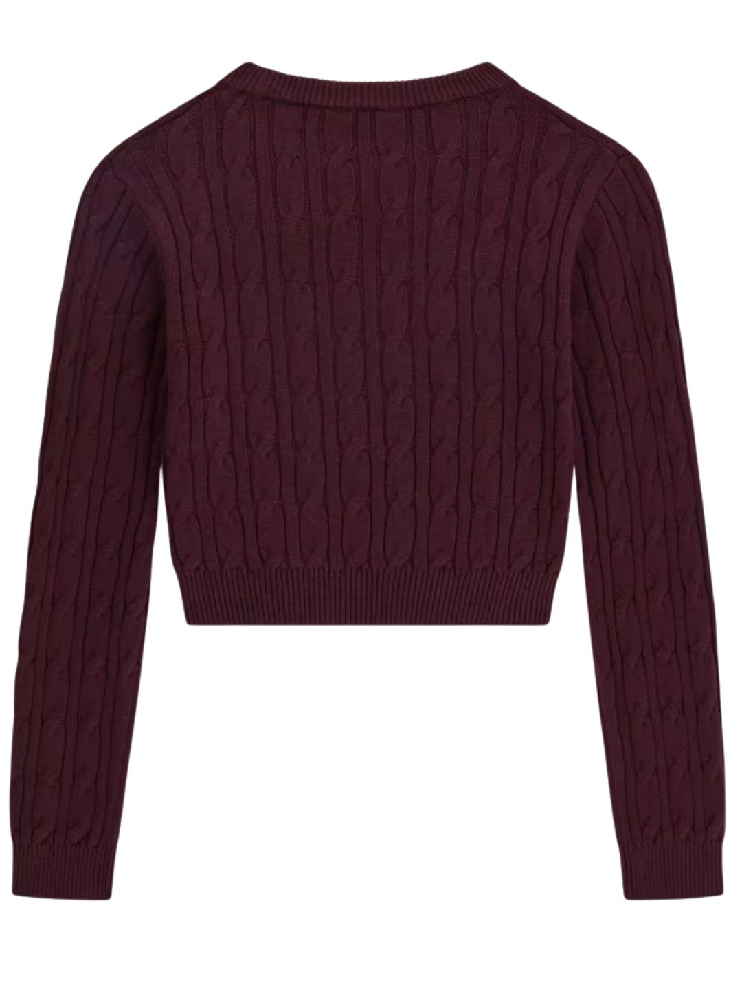 Maglione da ragazza in misto cotone con lavorazione a trecce J6YR11Z0843