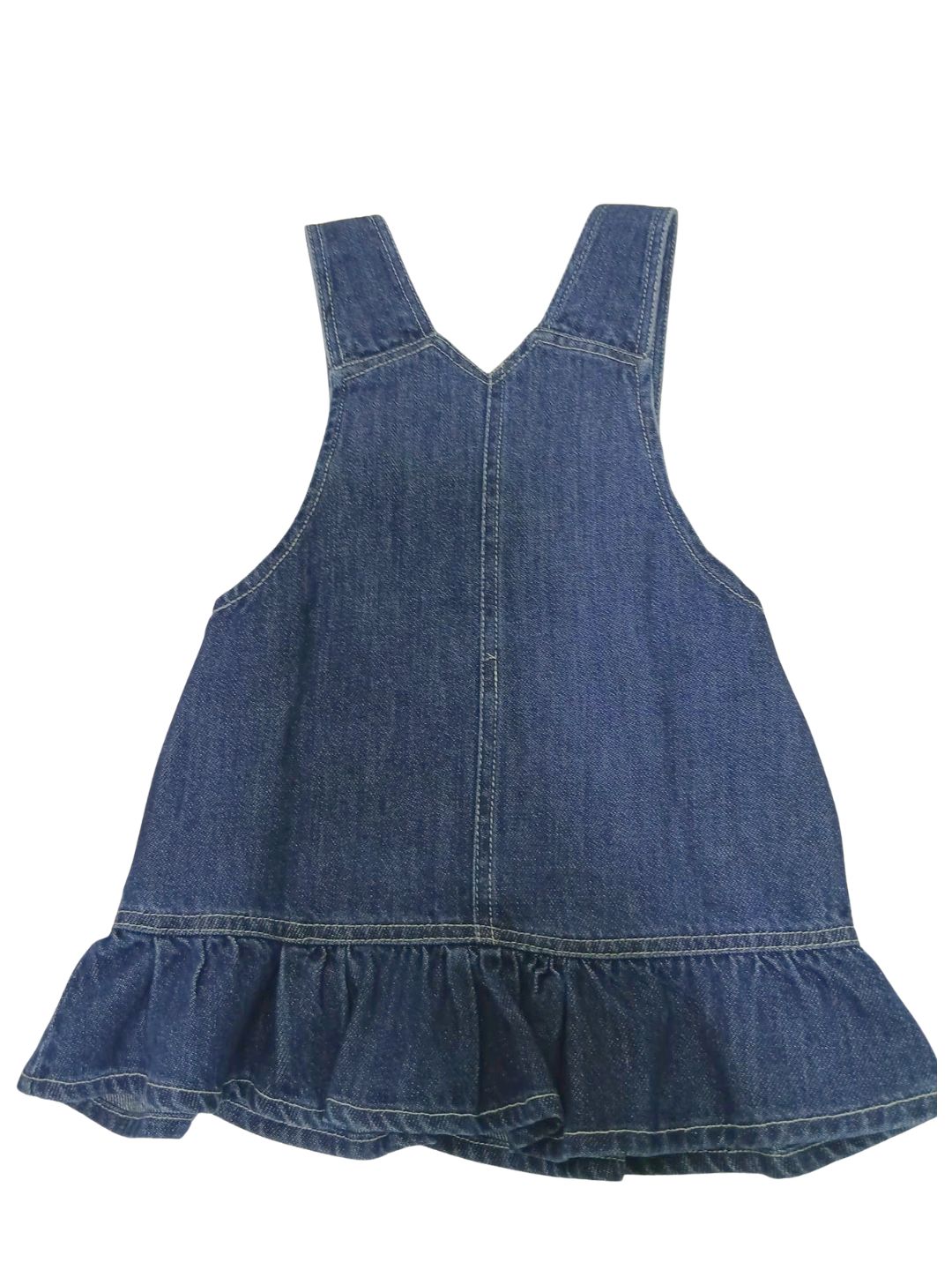 Salopette da neonata e bambina in denim con logo GC0053