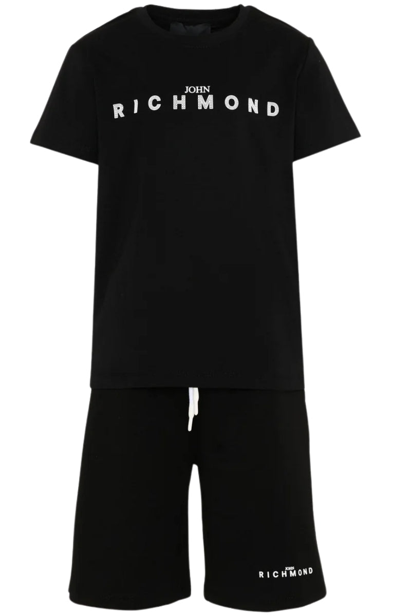 Completo da bambino e ragazzo due pezzi con logo lettering a contrasto RBP26018CJ