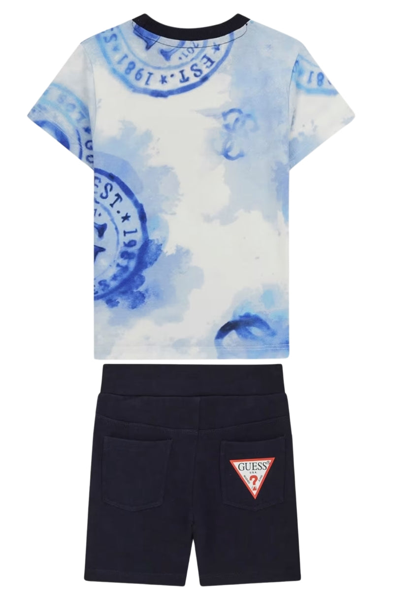 Completo due pezzi da bambino con dettagli loggati a contrasto colore N6GG00K8HM4