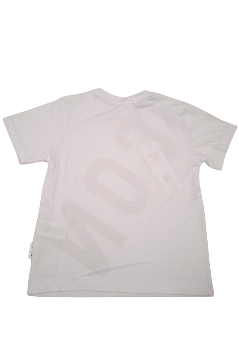 T-shirt girocollo da ragazzo con maxi logo lettering trasversale stampato sul davanti IBKS001172
