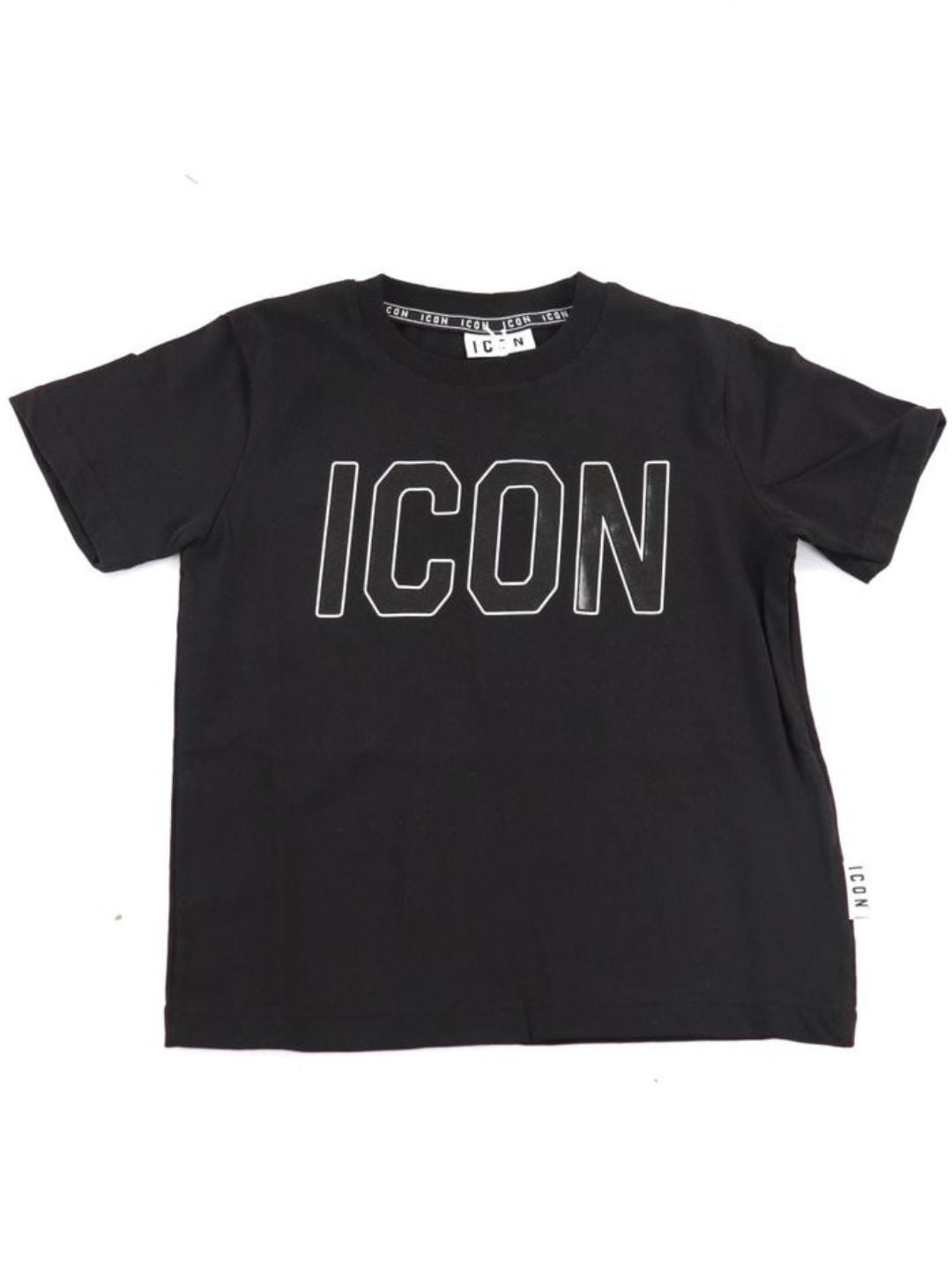 T-shirt da ragazzo in cotone con logo a contrasto IBKS001379