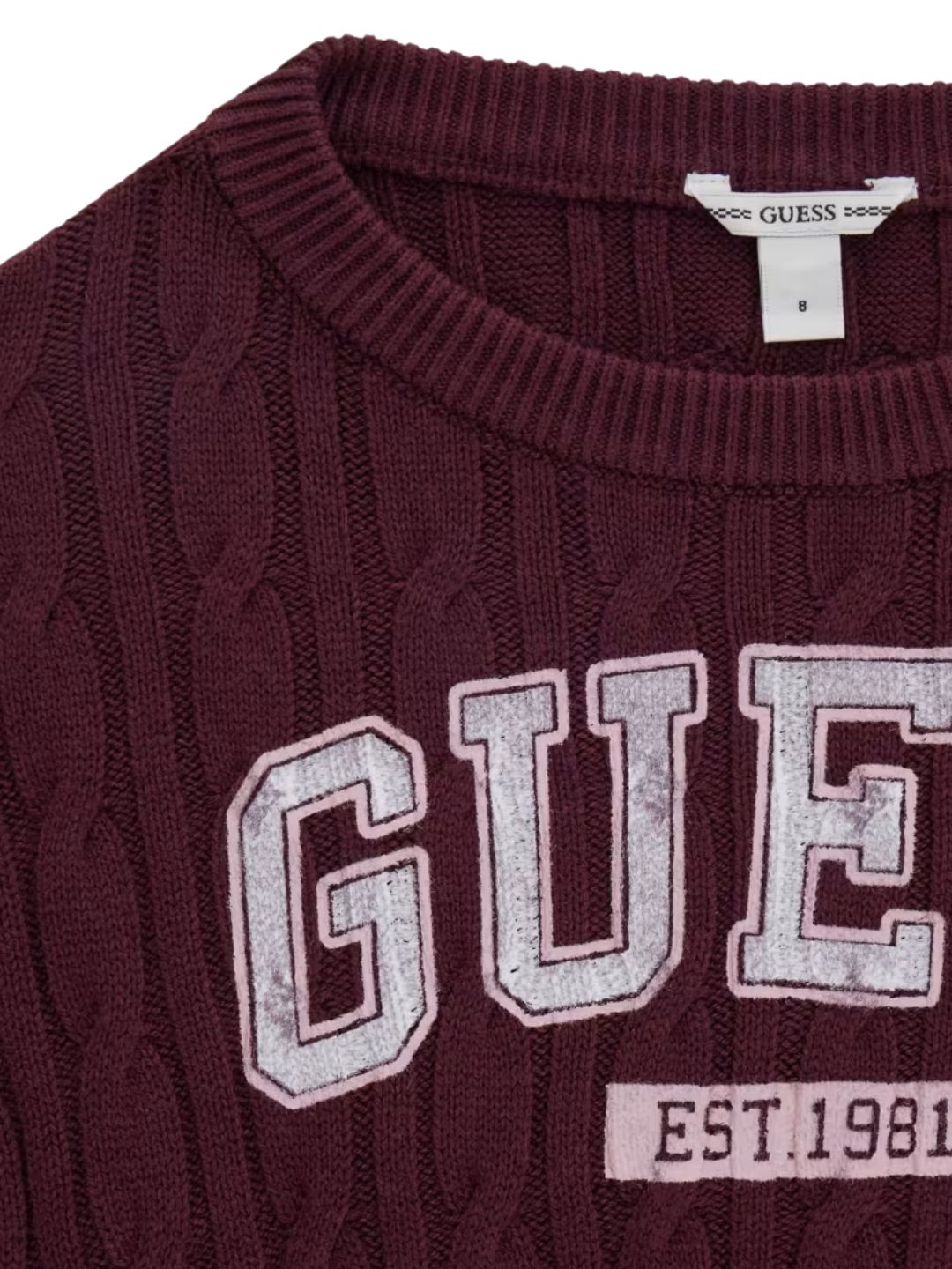 Maglione da ragazza in misto cotone con lavorazione a trecce J6YR11Z0843