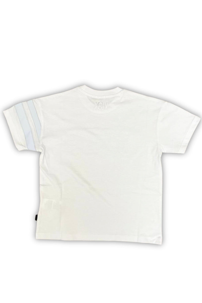 T-shirt girocollo da ragazzo in cotone con dettagli laminati C1UJQ703J105