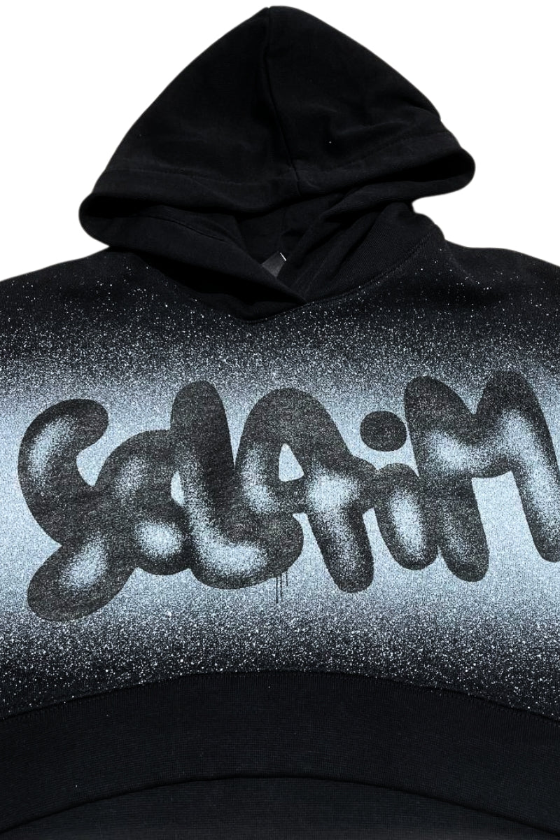 Felpa da ragazza con cappuccio e maxi logo lettering con glitter e sfumature a contrasto 26EDK58914