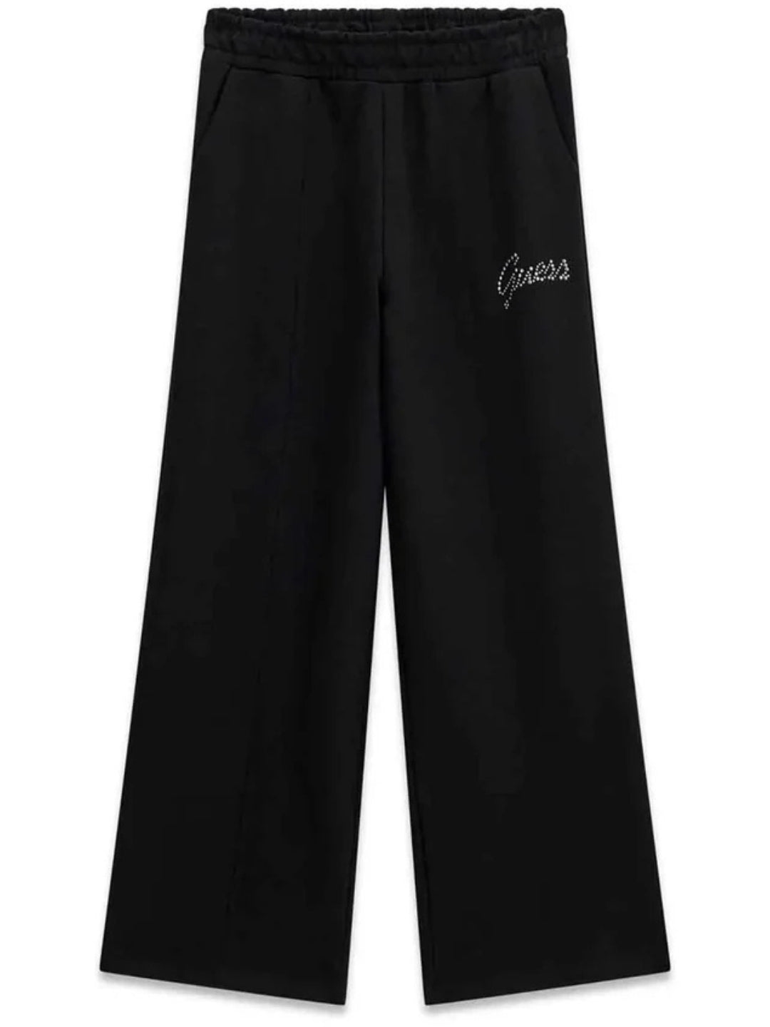 Pantaloni tuta da ragazza con logo lettering con strass J6YB02K4416
