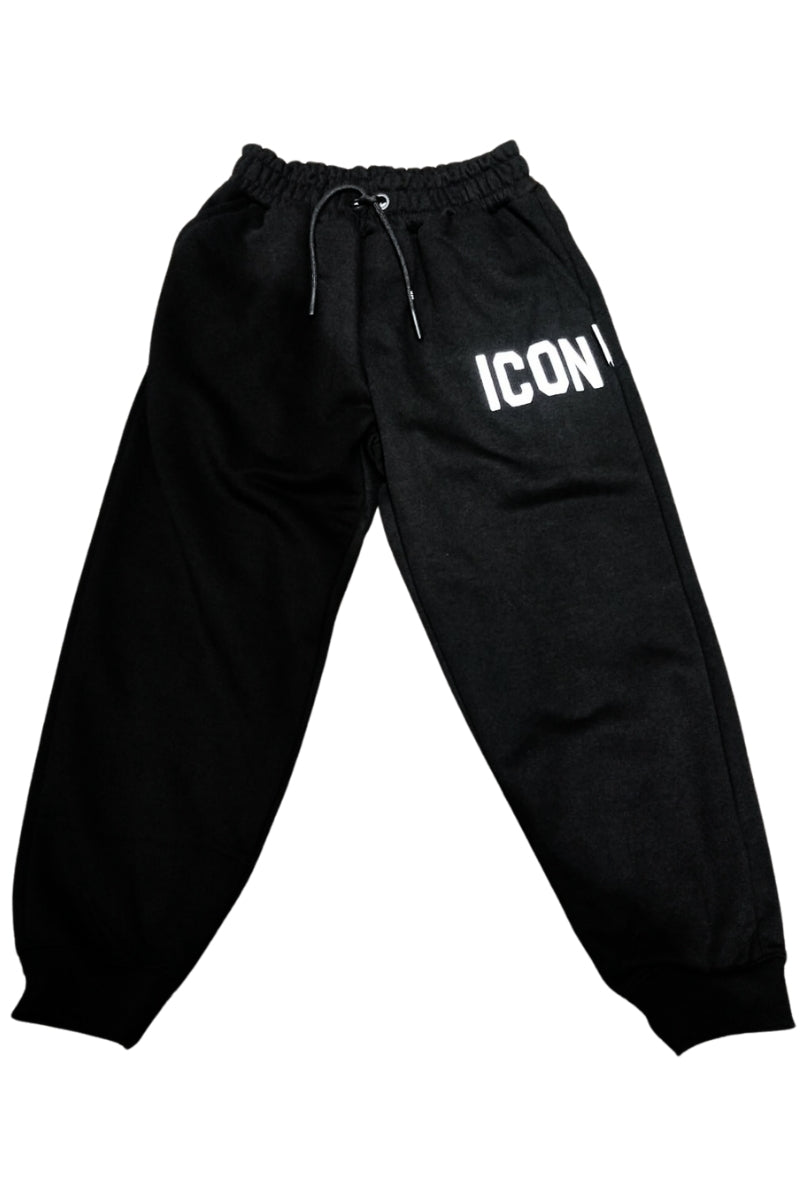 Pantaloni tuta da ragazzo con maxi logo lettering a contrasto sul retro IBSP001080