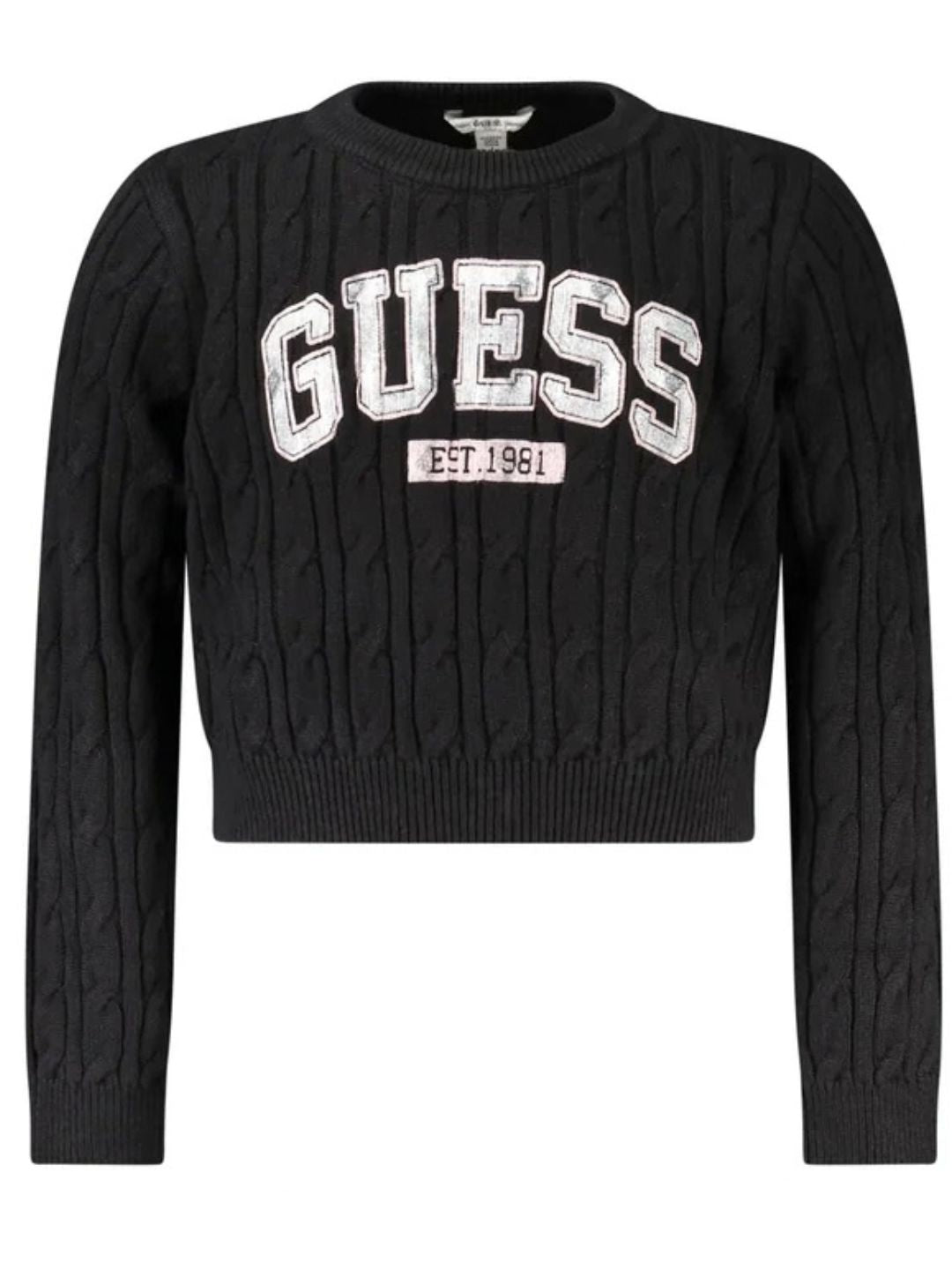Maglione da ragazza in misto cotone con lavorazione a trecce J6YR11Z0843