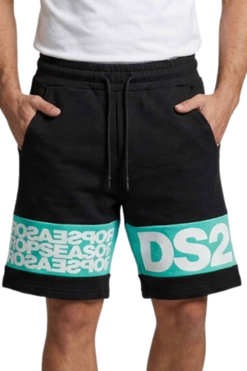 Bermuda da uomo con maxi banda loggata a contrasto colore SS26215