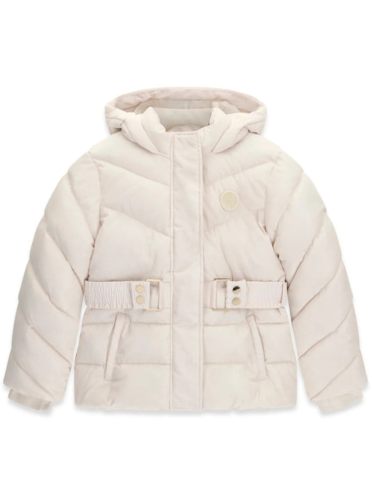 Giubbotto da ragazza con cintura in tessuto elasticizzata integrata J6BL03W3995