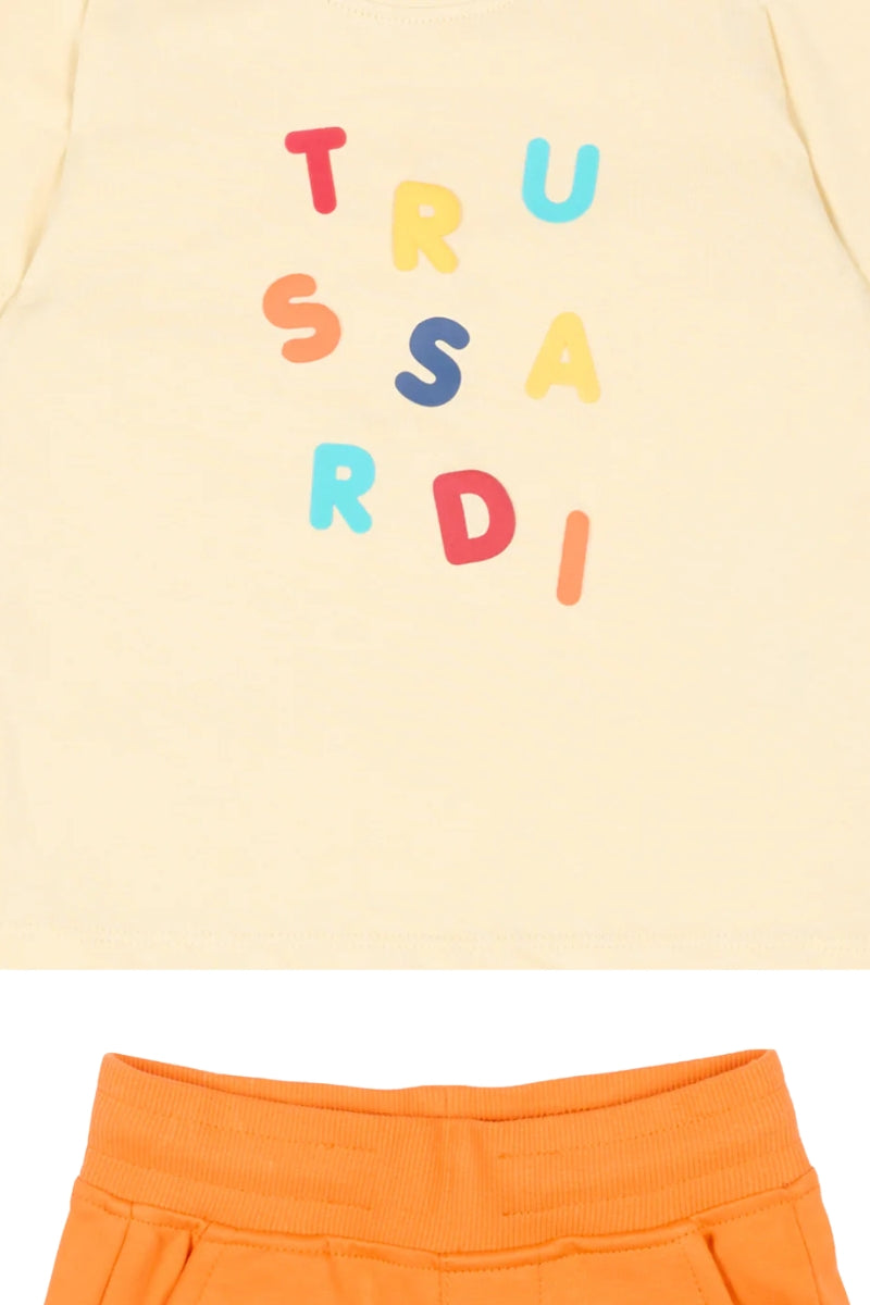 Completo da neonato e bambino due pezzi con stampa lettering multicolor TIP26070CJ