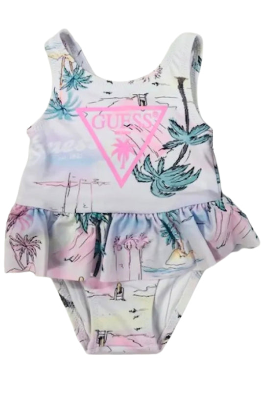 Costume da bagno da neonata con stampa a fantasia palme A6GZ00MC052