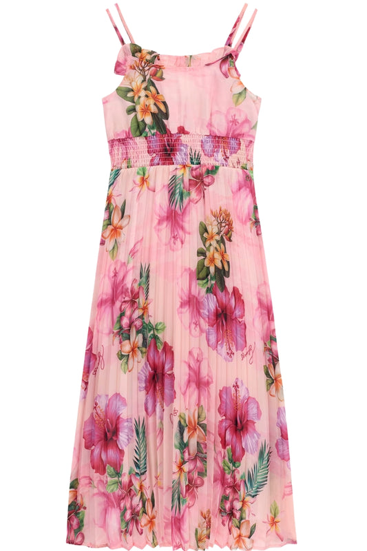 Abito da ragazza in chiffon con stampa floreale J6GK11WA2TO