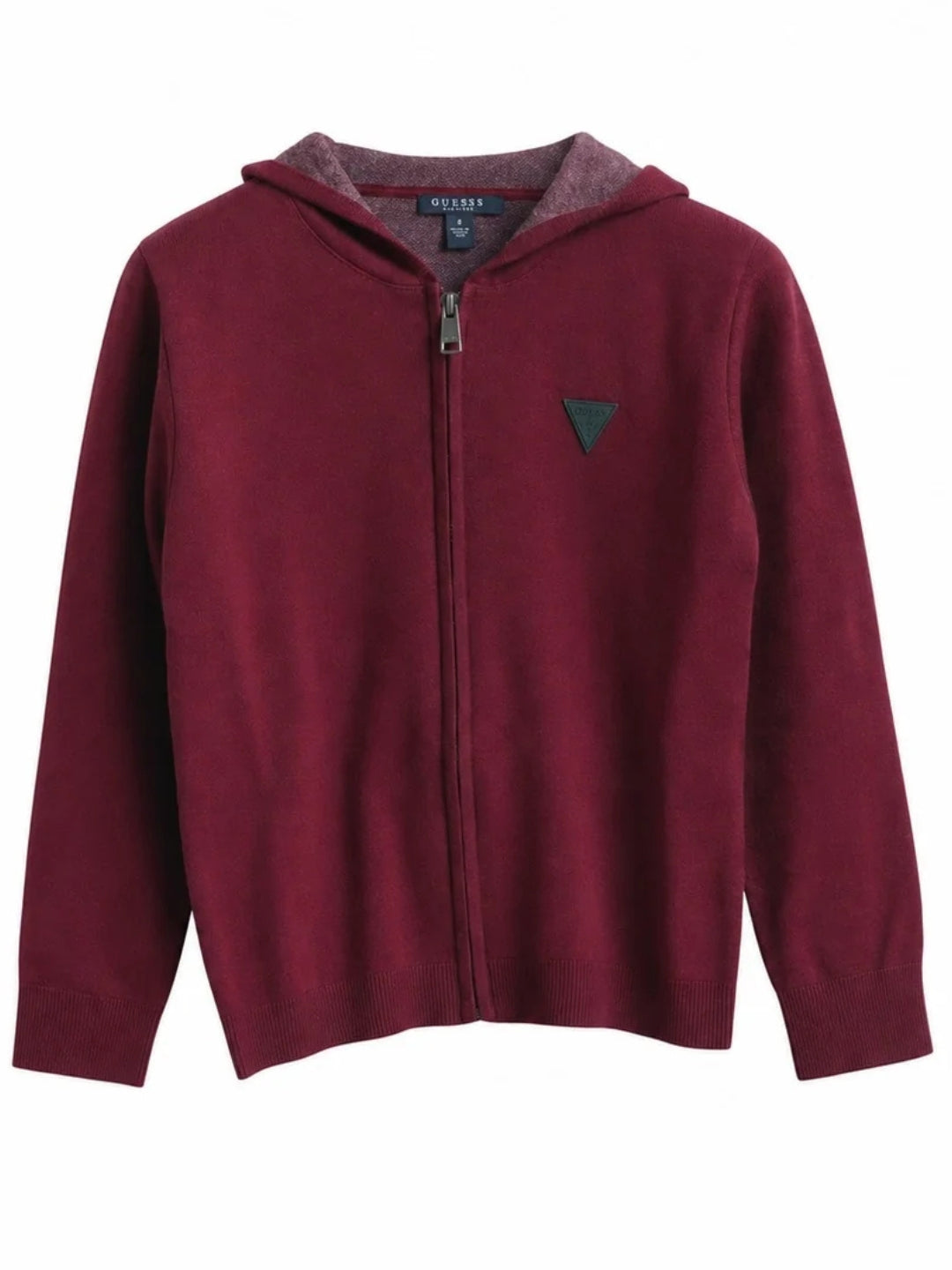 Cardigan da ragazzo in lana con maxi logo lettering ricamato sul retro L6YR18Z0896