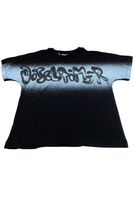 T-shirt da ragazza con maxi logo lettering con glitter e sfumature a contrasto 26EDK58919