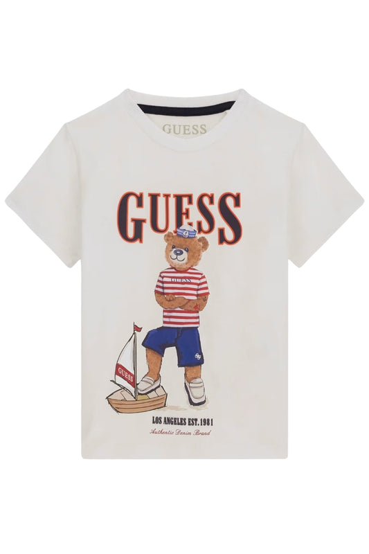 T-shirt da neonato e bambino in puro cotone con maxi stampa orsacchiotto N6GI04K8HM4