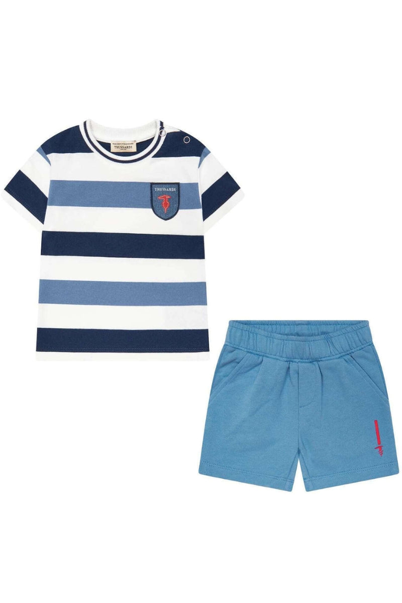 Completo due pezzi da neonato e bambino con stampa a fantasia righe TIP26034CJ