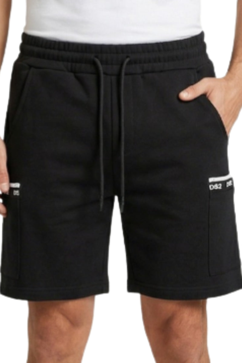 Bermuda da uomo in cotone con tasconi loggati sui lati SS26301