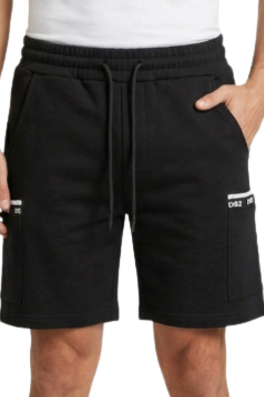 Bermuda da uomo in cotone con tasconi loggati sui lati SS26301