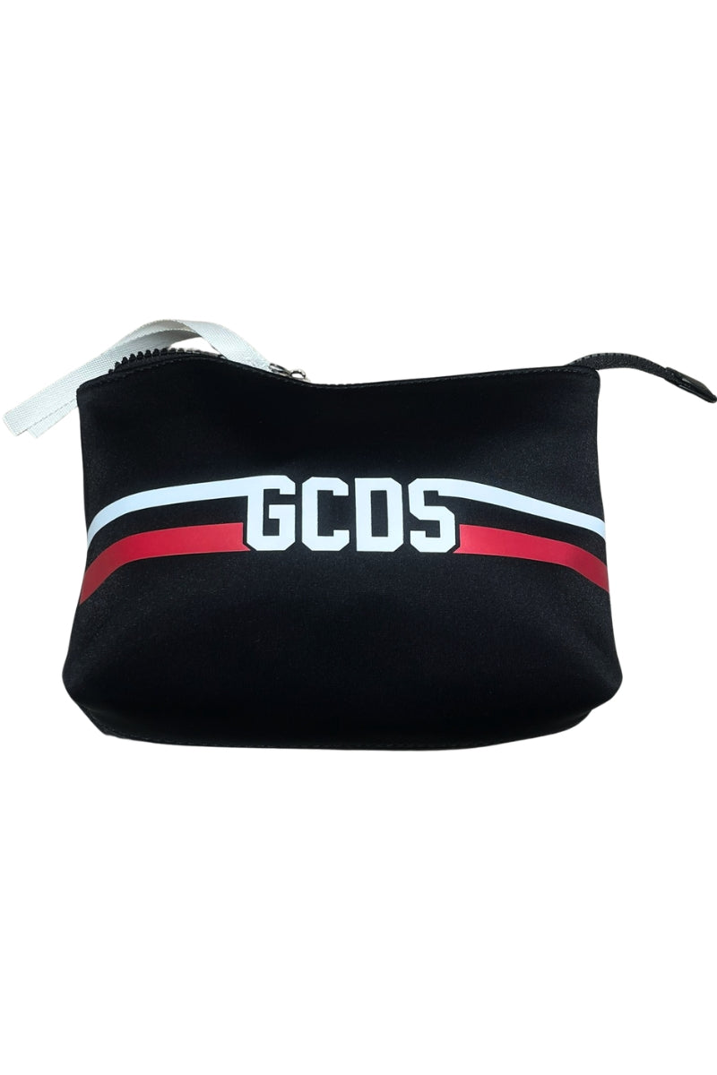 Pochette da ragazzo e ragazza con logo lettering e dettagli a contrasto colore GCKB102