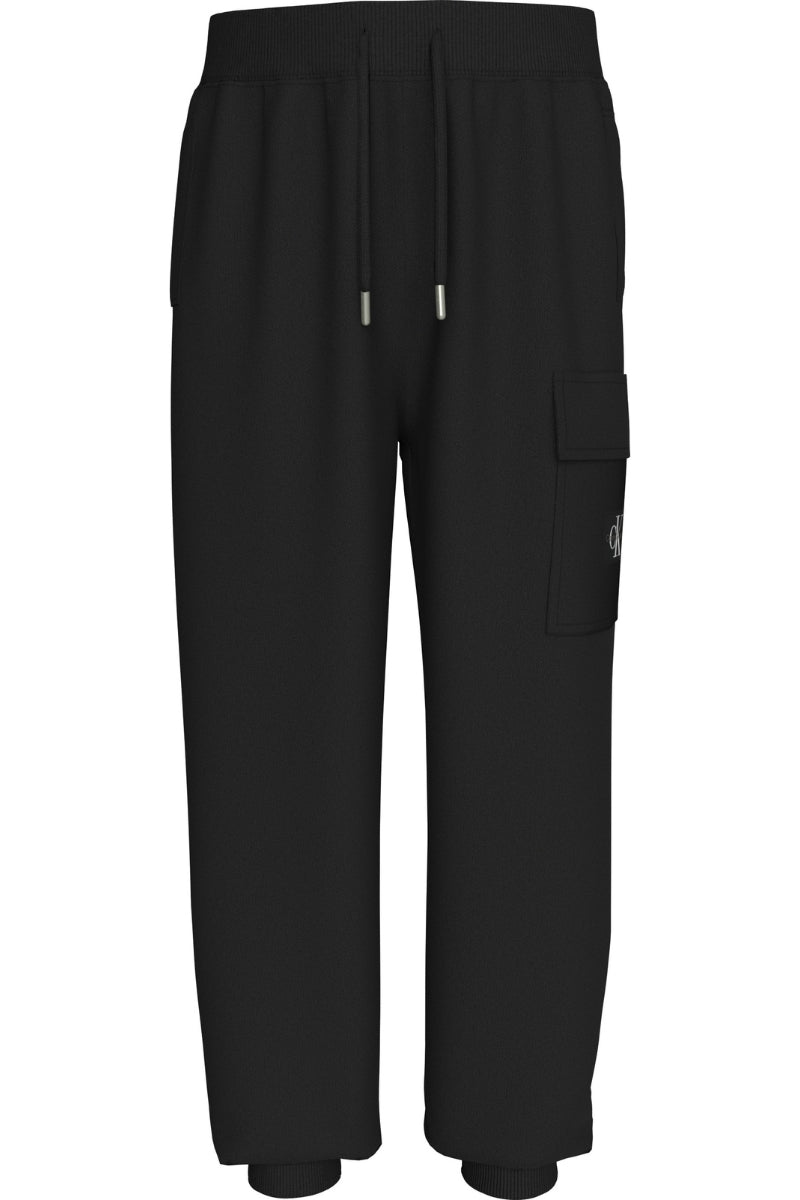 Pantaloni tuta da ragazzo in cotone con tasca cargo a sinistra IB0IB02199BEH