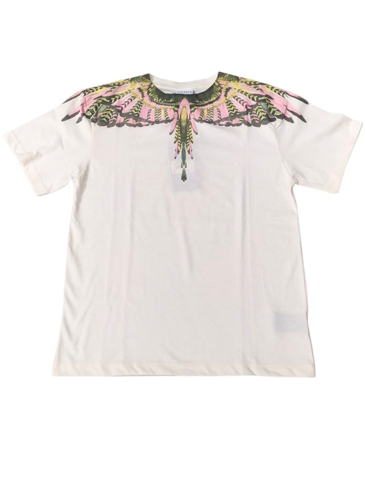 T-shirt da donna con stampa motivo ali a contrasto colore sulla parte alta 26ICM30200