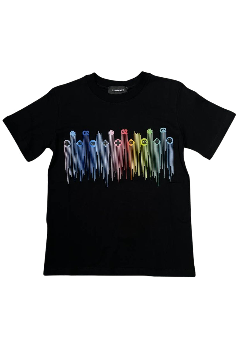 T-shirt da ragazzo G2GLAMIR con maxi stampa loggata multicolor sulla parte frontale