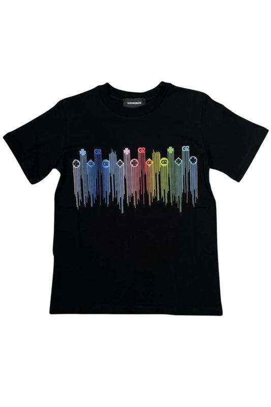 T-shirt da ragazzo G2GLAMIR con maxi stampa loggata multicolor sulla parte frontale