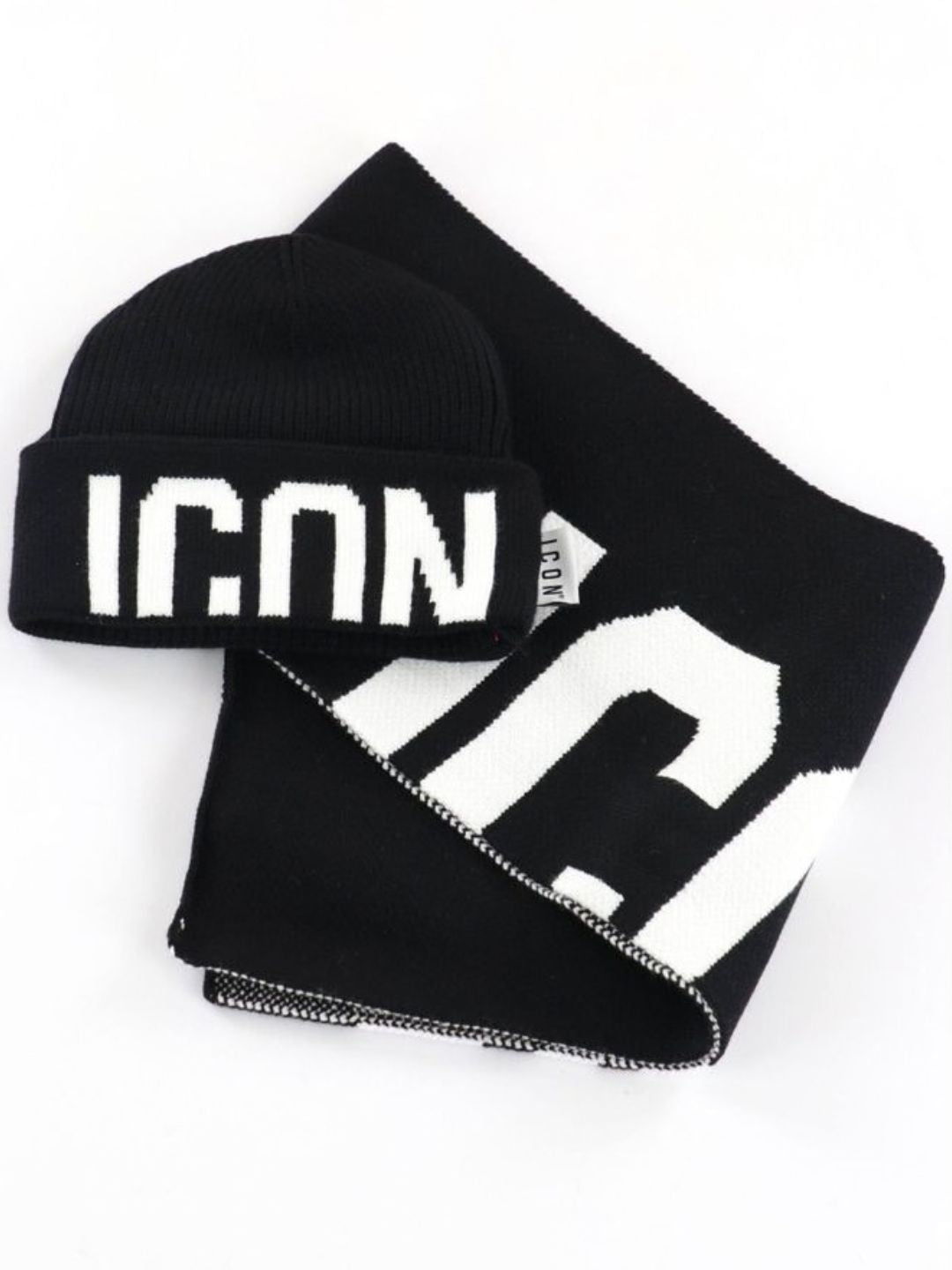 Set sciarpa e cappello da ragazzo con logo a contrasto IJXAC001343