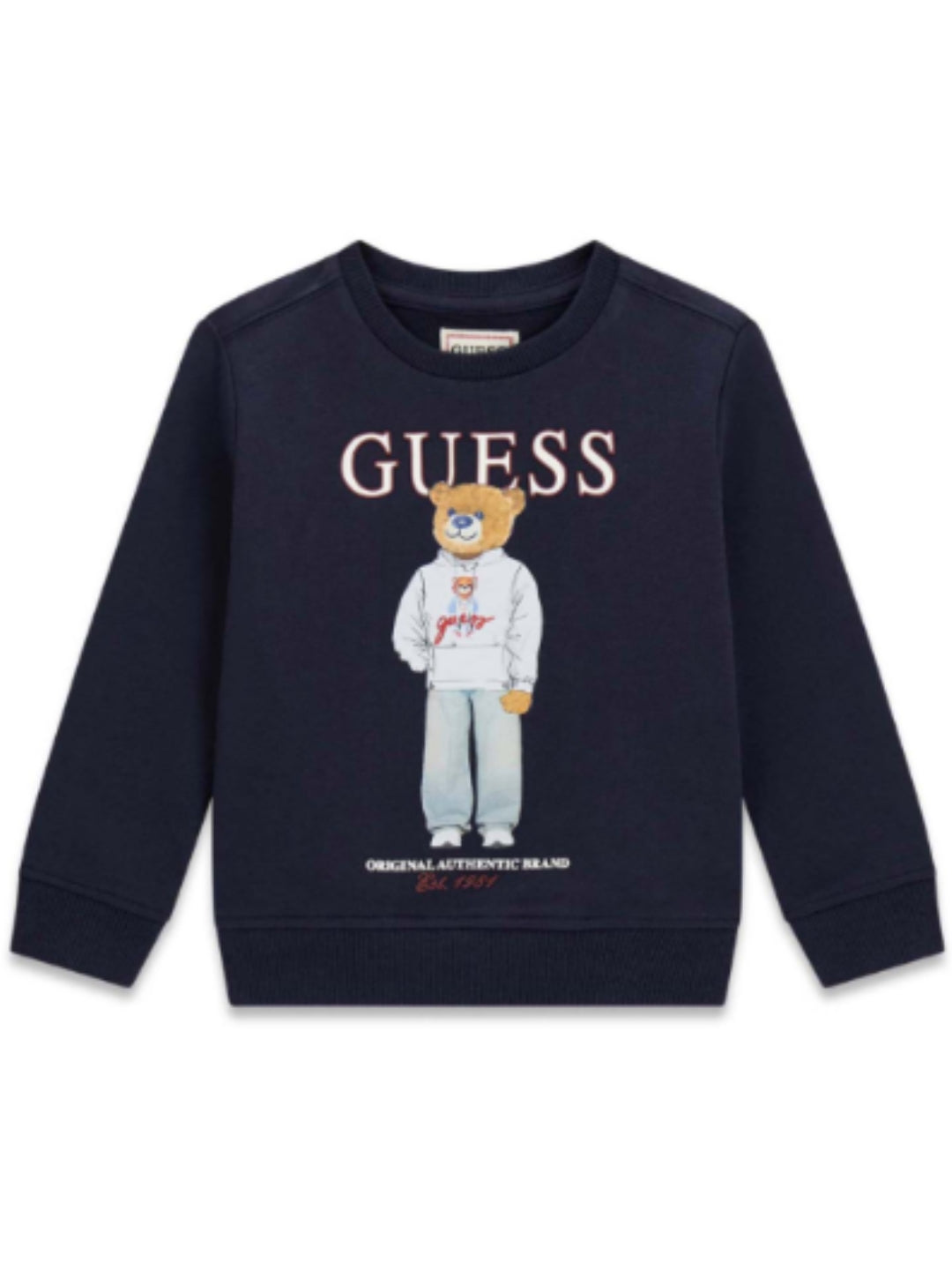 Felpa da bambino con maxi stampa con logo lettering e orsacchiotto sul davanti N6YQ05K4096